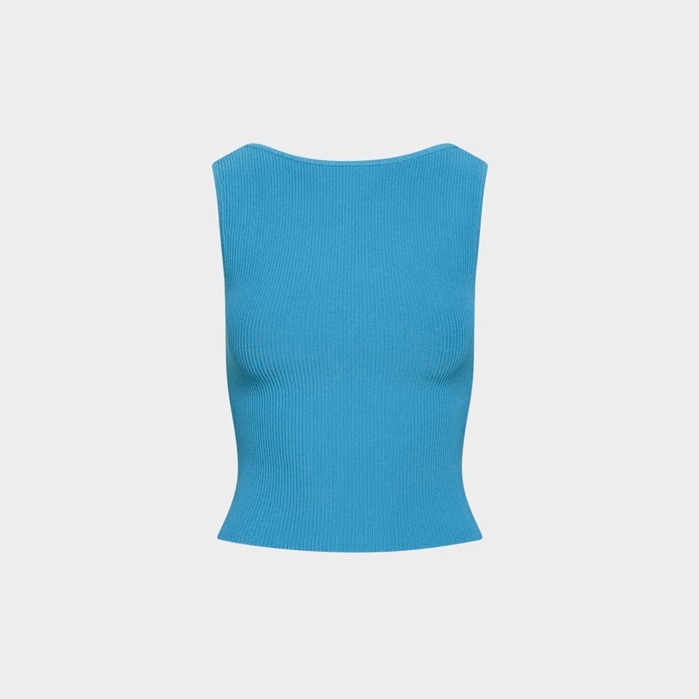 Babaton Sculpt Knit Leading Top Blue